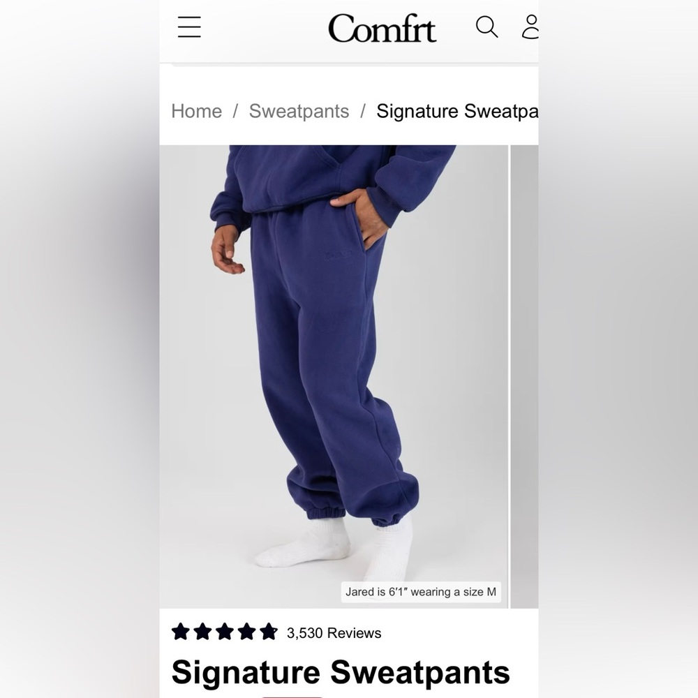 Comfrt Signature Sweatpants Indigo xs unisex